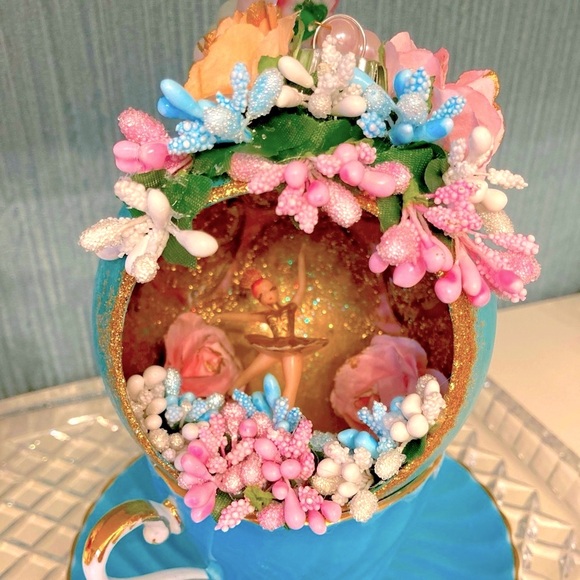 VINTAGE BALLERINA CHRISTMAS DIORAMA ORNAMENT REGENCY HOLLYWOOD MID CENTURY MCM - Picture 7 of 10